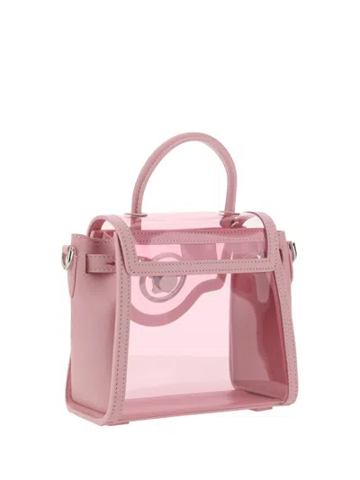 Shop Versace Handbags In English Rose-palladium