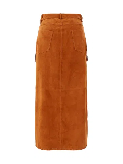 Shop Wild Cashmere Skirts In Cognac 390