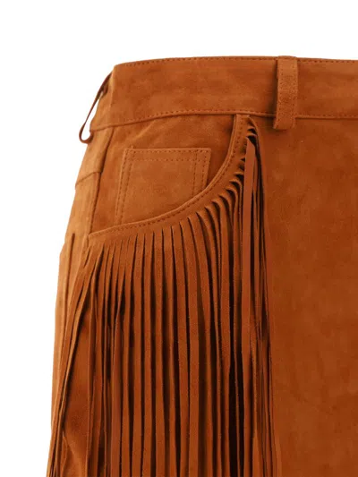 Shop Wild Cashmere Skirts In Cognac 390