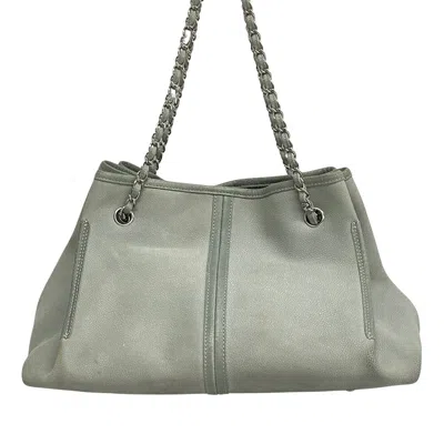 Pre-owned Chanel Camellia Blue Leather Shoulder Bag ()