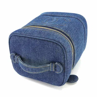 Pre-owned Chanel Vanity Blue Denim - Jeans Handbag ()