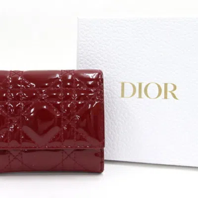 Shop Dior Lady  Burgundy Patent Leather Wallet  ()