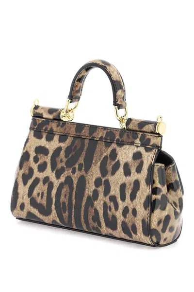 Shop Dolce & Gabbana Leopard Leather Mini 'sicily' Bag In Multicolor