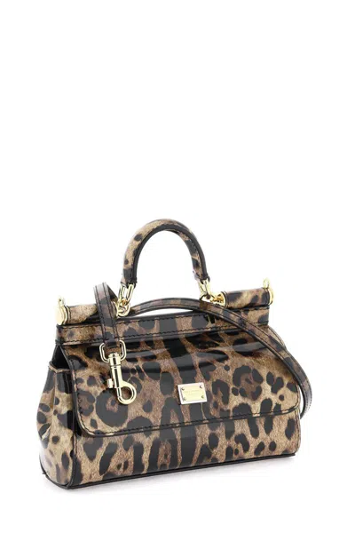 Shop Dolce & Gabbana Leopard Leather Mini 'sicily' Bag In Multicolor
