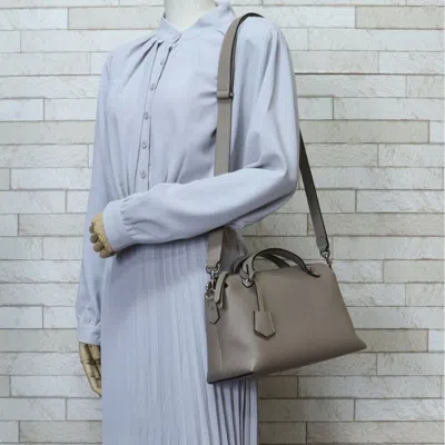 Shop Fendi By The Way Grey Leather Shoulder Bag ()