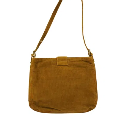 Shop Fendi Mamma Baguette Brown Velvet Shopper Bag ()