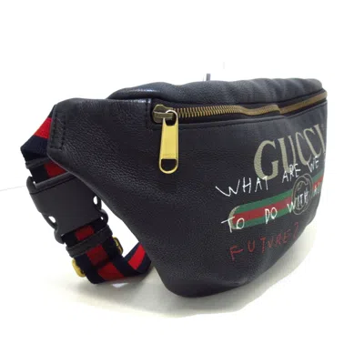 Shop Gucci Belt Bag Black Leather Clutch Bag ()