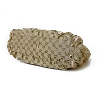 Shop Gucci Gg Canvas Beige Canvas Shoulder Bag ()