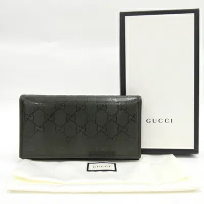 Shop Gucci Gg Imprimé Khaki Leather Wallet  ()