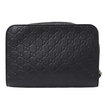 Shop Gucci Ssima Black Leather Clutch Bag ()