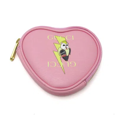 Shop Gucci Heart Pink Leather Wallet  ()