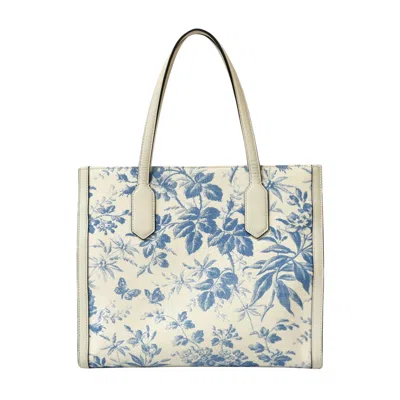 Shop Gucci Herbarium White Canvas Shopper Bag ()