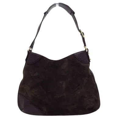 Shop Gucci Hobo Brown Suede Shoulder Bag ()