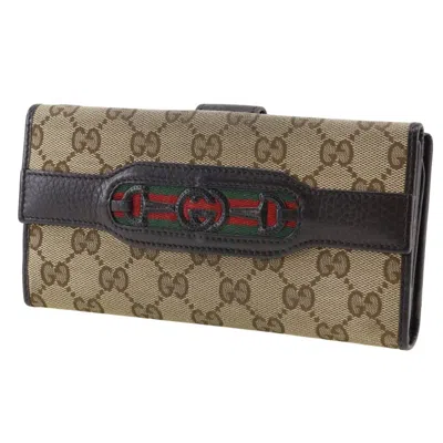 Shop Gucci Ophidia Brown Canvas Wallet  ()