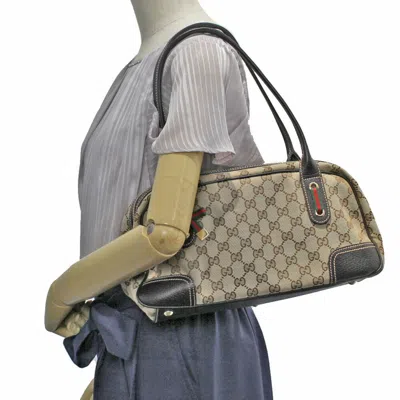 Shop Gucci Princy Beige Canvas Shoulder Bag ()