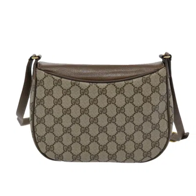 Shop Gucci Sherry Beige Canvas Shoulder Bag ()