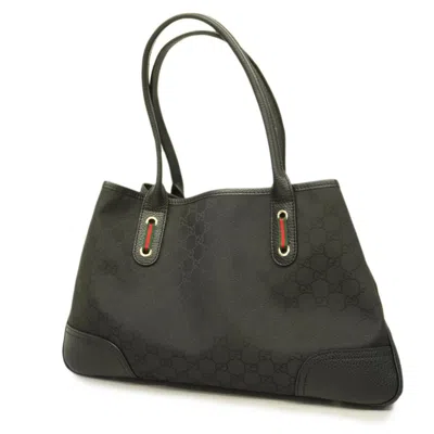 Shop Gucci Sherry Black Synthetic Tote Bag ()