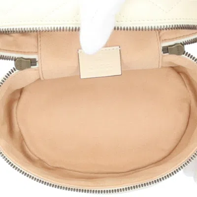 Shop Gucci Vanity White Leather Shoulder Bag ()