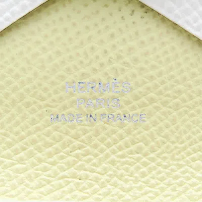 Shop Hermes Hermès Calvi White Leather Wallet  ()