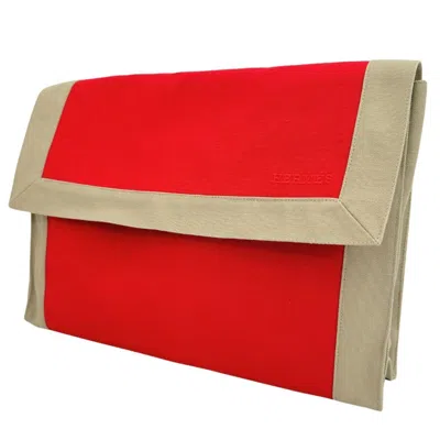 Shop Hermes Hermès Red Cotton Clutch Bag ()