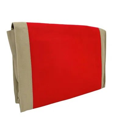 Shop Hermes Hermès Red Cotton Clutch Bag ()