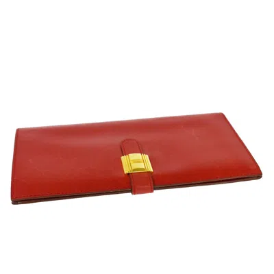 Shop Hermes Hermès Saumur Diane Red Leather Wallet  ()
