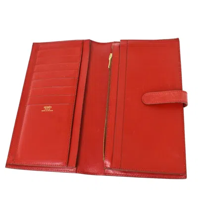 Shop Hermes Hermès Saumur Diane Red Leather Wallet  ()