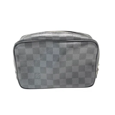 Pre-owned Louis Vuitton Grey Canvas Clutch Bag ()