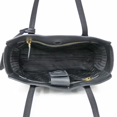 Shop Prada Saffiano Black Leather Shopper Bag ()