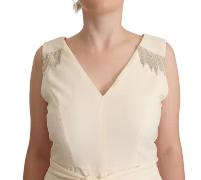 Shop Lux Lair Sleeveless V-neck A-line Dress In Off Women's White In Off White