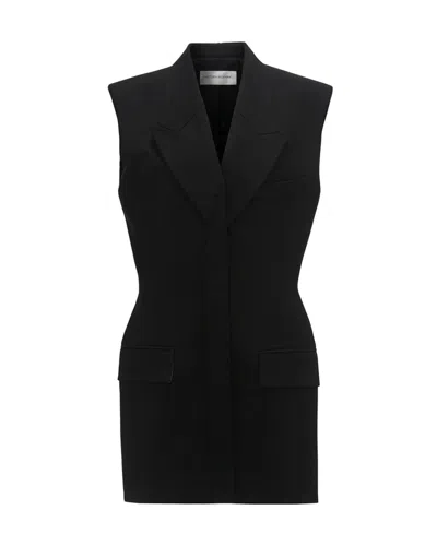 Shop Victoria Beckham Sleeveless Tailored Dress In Black