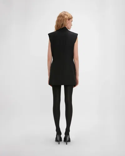 Shop Victoria Beckham Sleeveless Tailored Dress In Black