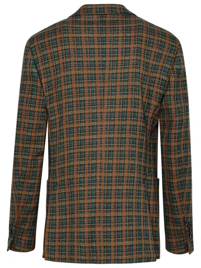 Shop Lardini Drop 7 Brown Wool Blend Blazer Jacket
