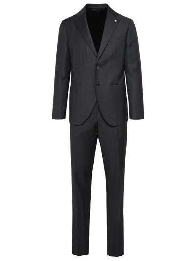 Shop Luigi Bianchi Gray Wool Suit In Grey