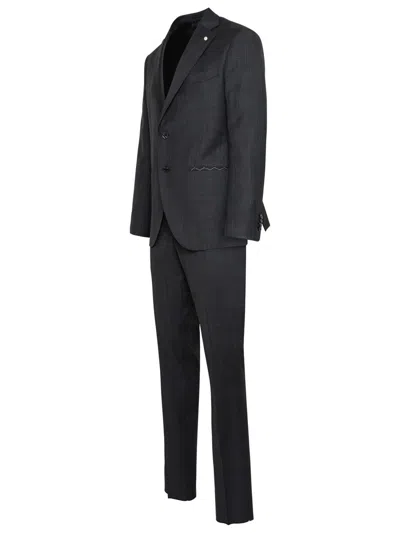 Shop Luigi Bianchi Gray Wool Suit In Grey