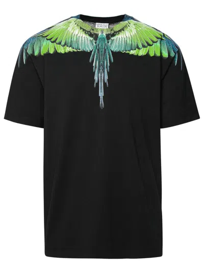 Shop Marcelo Burlon County Of Milan 'icon Wings' Black Cotton T-shirt