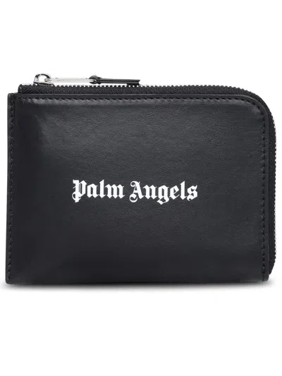 Shop Palm Angels Black Leather Cardholder