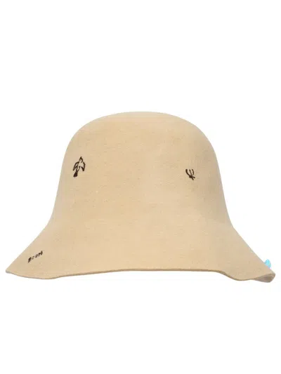 Shop Superduper Beige Wool Freya Hat