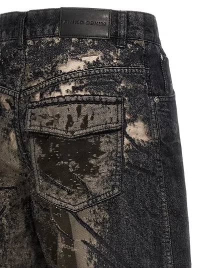 Shop Pinko Cargo Denim Devorè Jeans Black