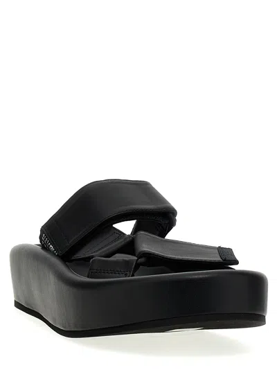 Shop Mm6 Maison Margiela Leather Sandals Black