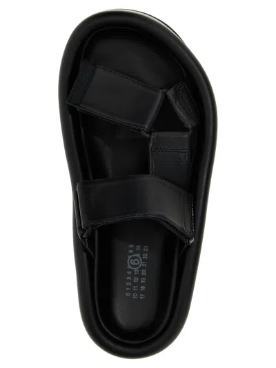 Shop Mm6 Maison Margiela Leather Sandals Black