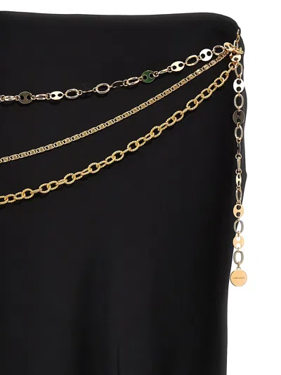 Shop Rabanne Long Chain Belt Skirt Skirts Black