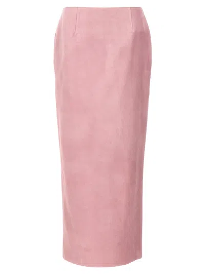 Shop Marni Long Suede Skirt Skirts Pink