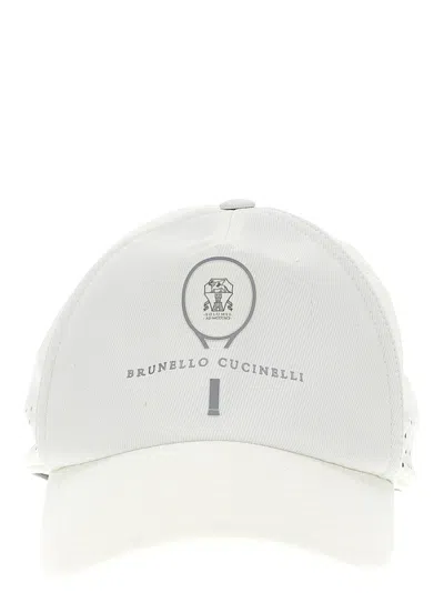 Shop Brunello Cucinelli Slam Hats White
