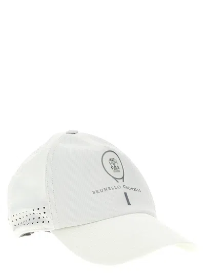 Shop Brunello Cucinelli Slam Hats White