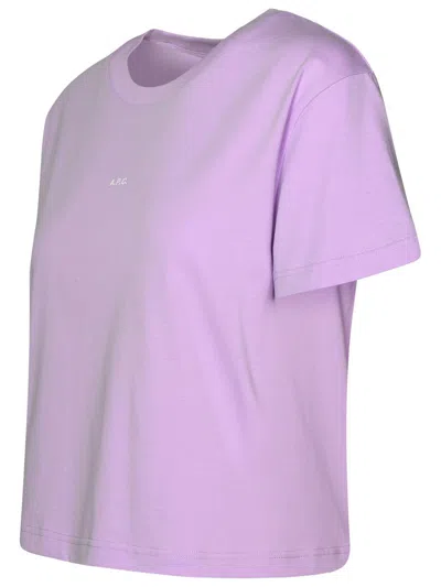 Shop Apc A.p.c. Lilac Cotton T-shirt In Lilla