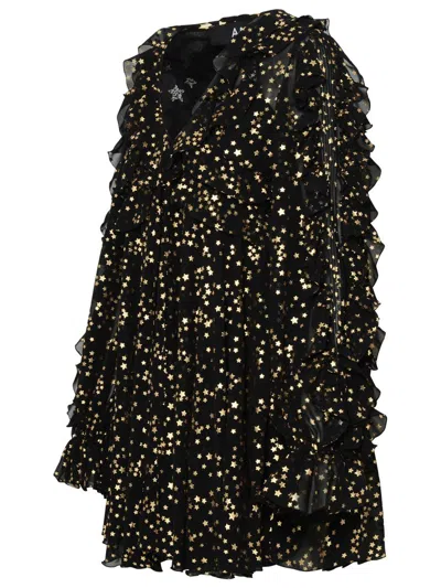 Shop Amen Black Polyester Chiffon Dress