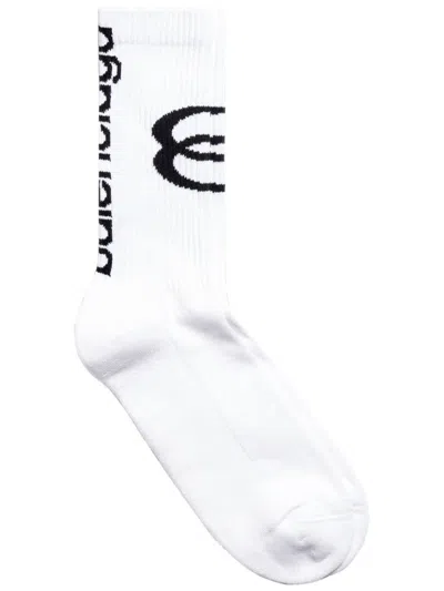 Shop Balenciaga Socks In Whiteblack