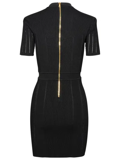 Shop Balmain Black Viscose Blend Dress