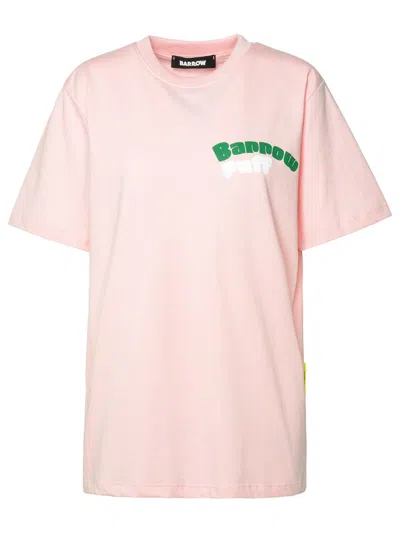 Shop Barrow Pink Cotton T-shirt